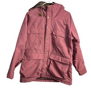 Vintage L.L. Bean Baxter State Parka Wool Lined Plaid Nylon Pink Size Medium